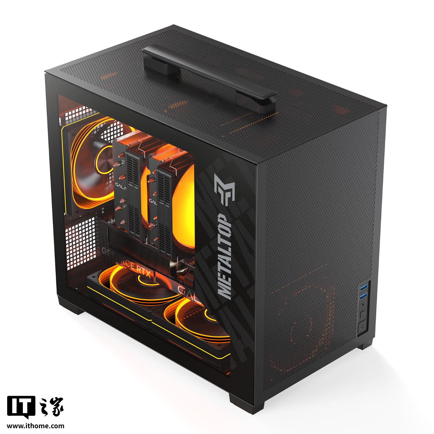 影驰上架金属大师 T240 机箱:提供便携加固提手、支持 178mm 风冷 / 240mm 水冷,189 元